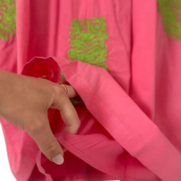 J. Marie Pink Floral Embroidered Sleeveless Tunic Blouse Women's Small casual - Picture 8 of 16